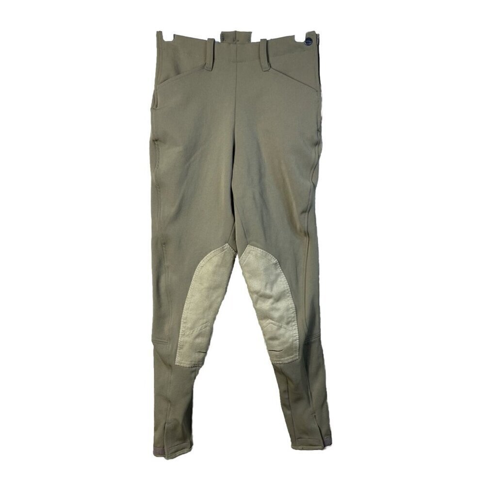 Vintage Tuff Rider Side Zip Horseback Riding Pants Breeches Size 24 Long Beige